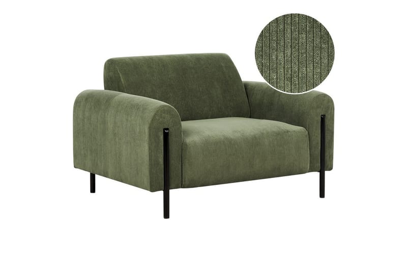 Lenestol Askim, Olivengrønn, Svart/Mansjetterstoff