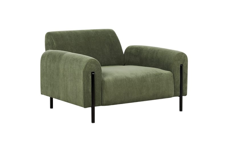 Lenestol Askim - Olivengrønn, Svart/Mansjetterstoff - Møbler - Stoler & lenestoler - Lenestoler