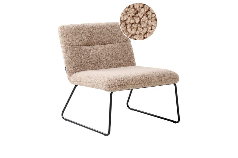 Lenestol Cotulla - Beige, svart/Bouclé - Møbler - Stoler & lenestoler - Lenestoler
