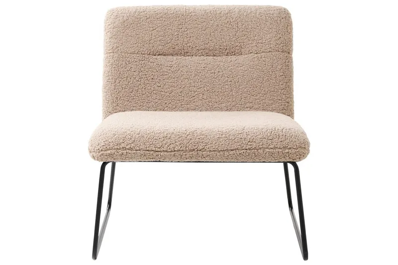 Lenestol Cotulla - Beige, svart/Bouclé - Møbler - Stoler & lenestoler - Lenestoler