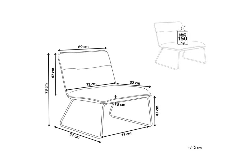 Lenestol Cotulla - Beige/Kunstlær - Møbler - Stoler & lenestoler - Lenestoler