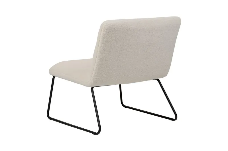 Lenestol Cotulla - Hvit, Svart/Bouclé - Møbler - Stoler & lenestoler - Lenestoler