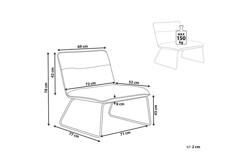 Lenestol Cotulla - Hvit, Svart/Bouclé - Møbler - Stoler & lenestoler - Lenestoler