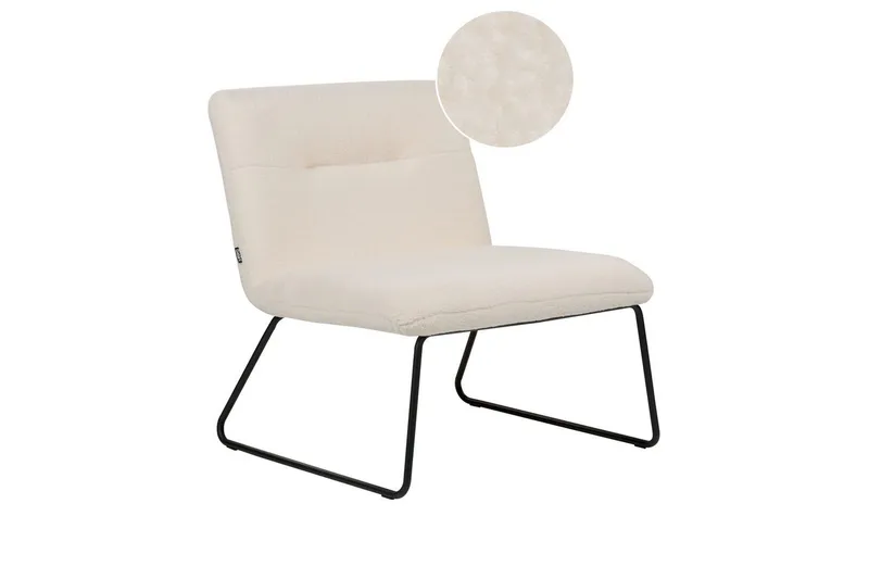 Lenestol Cotulla - Hvit, Svart/Bouclé - Møbler - Stoler & lenestoler - Lenestoler