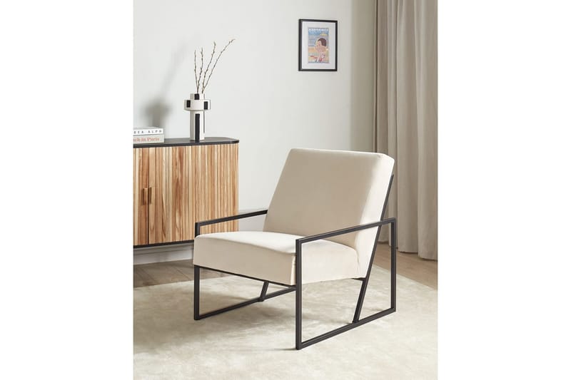 Lenestol Delary - Beige, svart - Møbler - Stoler & lenestoler - Lenestoler