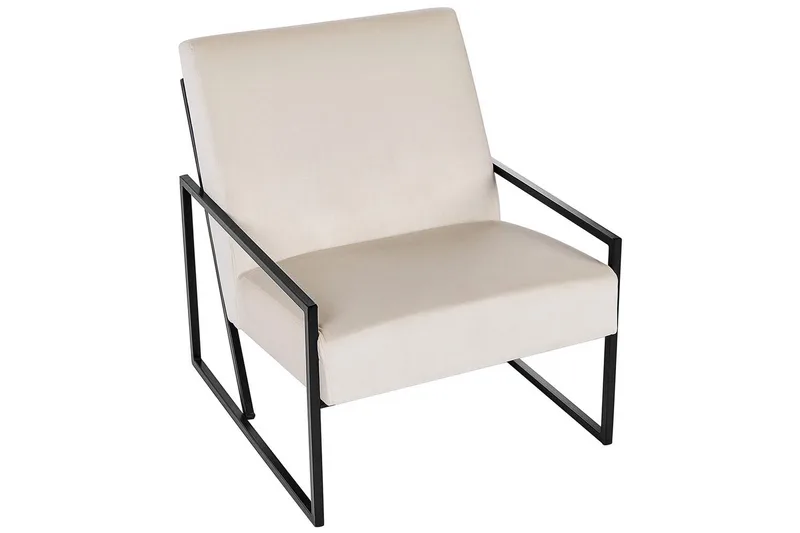 Lenestol Delary - Beige, svart - Møbler - Stoler & lenestoler - Lenestoler