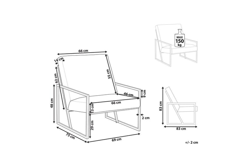 Lenestol Delary - Grønn, svart, Grønn, Svart - Møbler - Stoler & lenestoler - Lenestoler