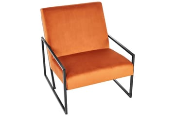 Lenestol Delary - Oransje, svart - Møbler - Stoler & lenestoler - Lenestoler