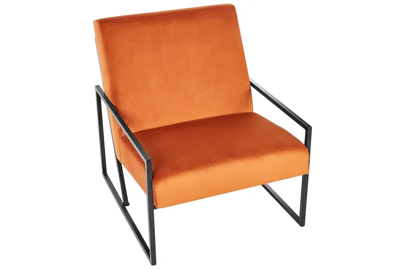 Lenestol Delary - Oransje, svart - Møbler - Stoler & lenestoler - Lenestoler