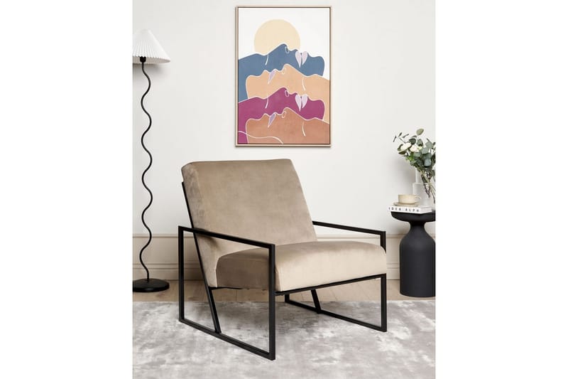 Lenestol Delary - Taupe, svart - Møbler - Stoler & lenestoler - Lenestoler