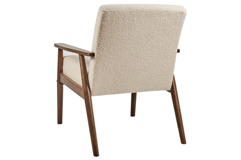 Lenestol Esrum Beige/mørkt tre, Bouclé - Beige/mørkt tre, Bouclé - Møbler - Stoler & lenestoler - Lenestoler