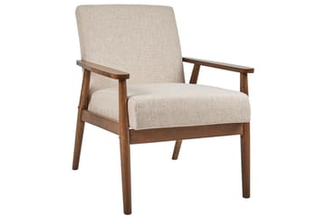 Lenestol Esrum Beige/mørkt tre, Polyester