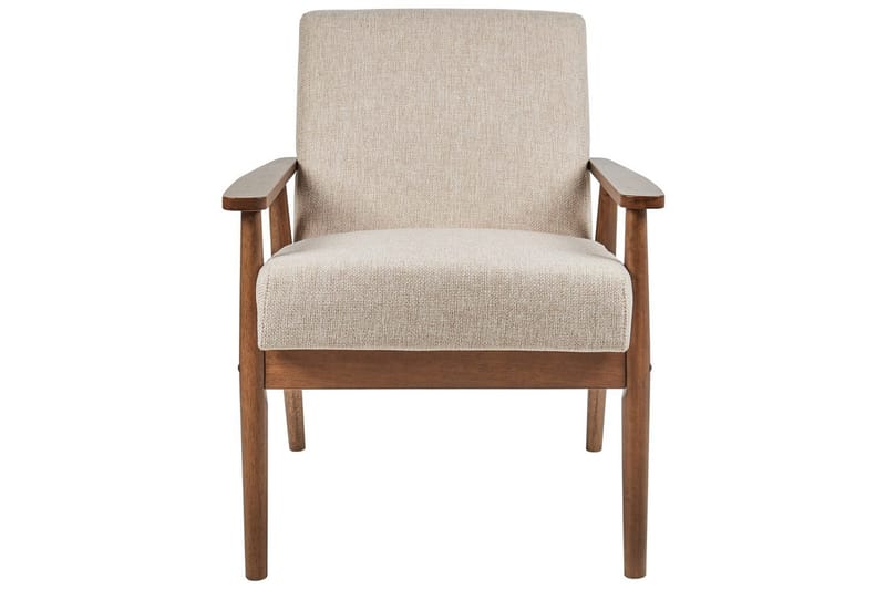 Lenestol Esrum Beige/mørkt tre, Polyester - Beige/mørkt tre, Polyester - Møbler - Stoler & lenestoler - Lenestoler