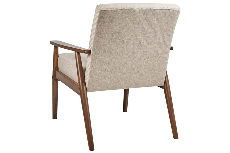 Lenestol Esrum Beige/mørkt tre, Polyester - Beige/mørkt tre, Polyester - Møbler - Stoler & lenestoler - Lenestoler