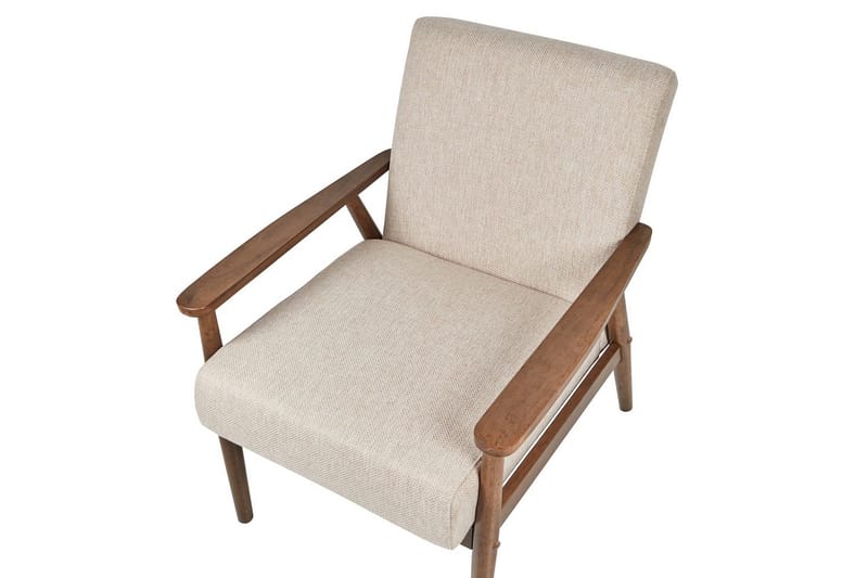 Lenestol Esrum Beige/mørkt tre, Polyester - Beige/mørkt tre, Polyester - Møbler - Stoler & lenestoler - Lenestoler