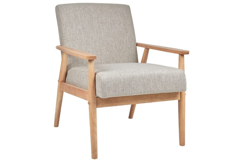 Lenestol Esrum Grå/lyst tre, Polyester - Grå/lyst tre, Polyester - Møbler - Stoler & lenestoler - Lenestoler