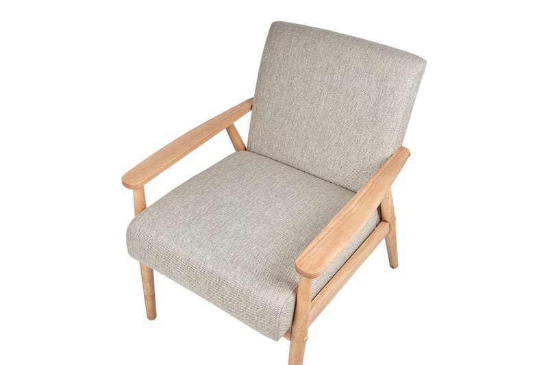 Lenestol Esrum Grå/lyst tre, Polyester - Grå/lyst tre, Polyester - Møbler - Stoler & lenestoler - Lenestoler