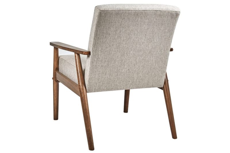 Lenestol Esrum Grå/mørkt tre, Polyester - Grå/mørkt tre, Polyester - Møbler - Stoler & lenestoler - Lenestoler
