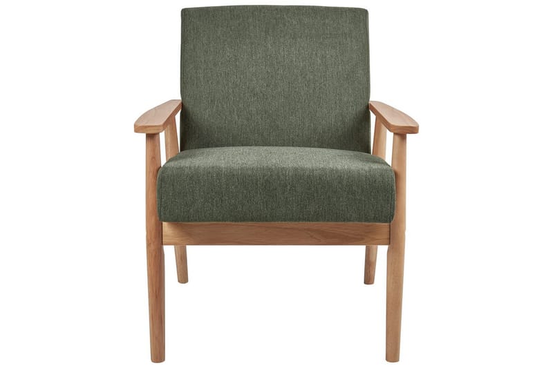 Lenestol Esrum Grønn/lyst tre, Polyester - Grønn/lyst tre, Polyester - Møbler - Stoler & lenestoler - Lenestoler
