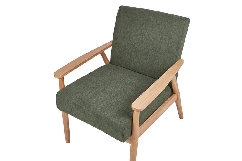 Lenestol Esrum Grønn/lyst tre, Polyester - Grønn/lyst tre, Polyester - Møbler - Stoler & lenestoler - Lenestoler