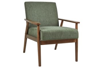 Lenestol Esrum Grønn/mørkt tre, Polyester