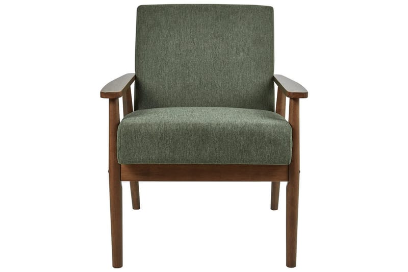 Lenestol Esrum Grønn/mørkt tre, Polyester - Grønn/mørkt tre, Polyester - Møbler - Stoler & lenestoler - Lenestoler
