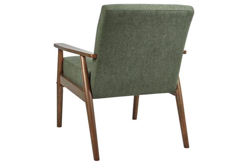 Lenestol Esrum Grønn/mørkt tre, Polyester - Grønn/mørkt tre, Polyester - Møbler - Stoler & lenestoler - Lenestoler