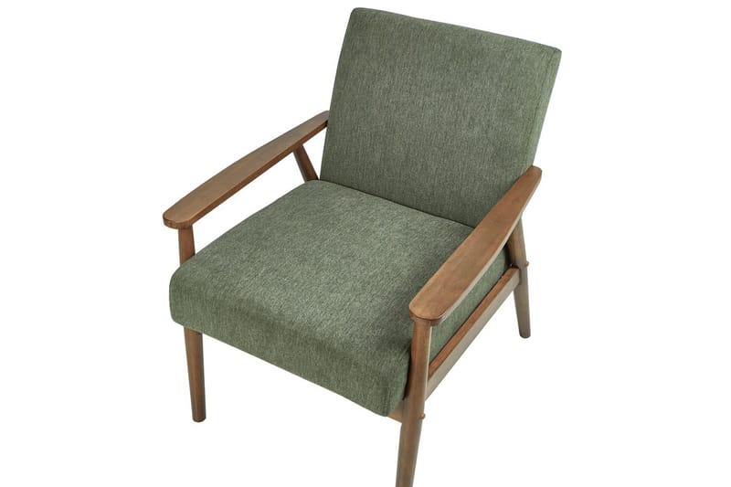 Lenestol Esrum Grønn/mørkt tre, Polyester - Grønn/mørkt tre, Polyester - Møbler - Stoler & lenestoler - Lenestoler