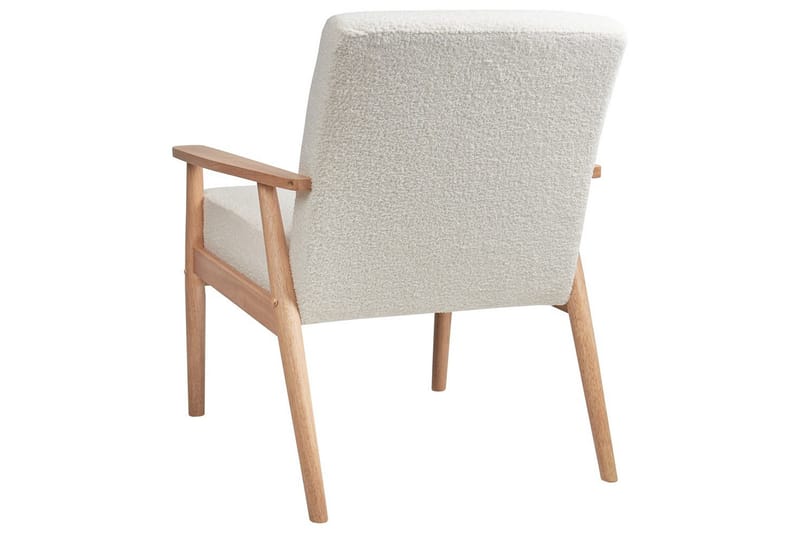Lenestol Esrum Hvit/lyst tre, Bouclé - Hvit/lyst tre, Bouclé - Møbler - Stoler & lenestoler - Lenestoler