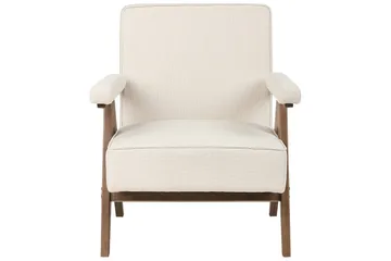 Lenestol Evje - Beige, mørkt tre - Møbler - Stoler & lenestoler - Lenestoler