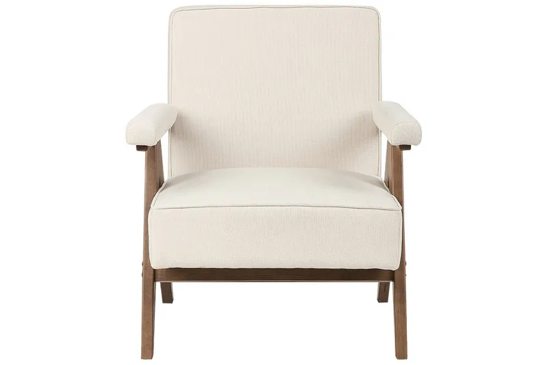 Lenestol Evje - Beige, mørkt tre - Møbler - Stoler & lenestoler - Lenestoler