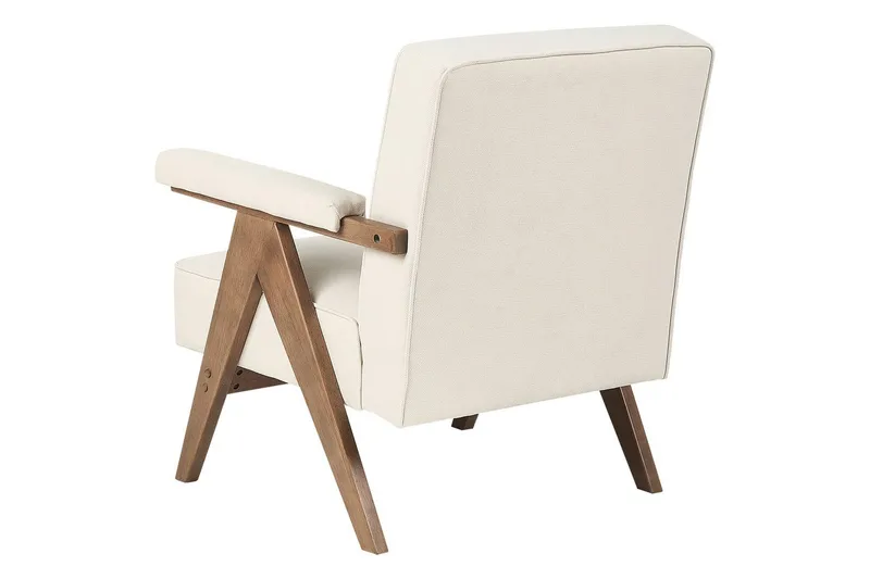 Lenestol Evje - Beige, mørkt tre - Møbler - Stoler & lenestoler - Lenestoler