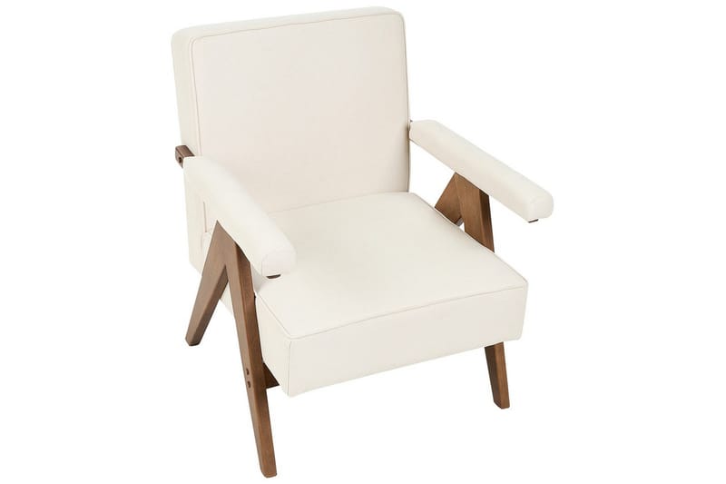 Lenestol Evje - Beige, mørkt tre - Møbler - Stoler & lenestoler - Lenestoler