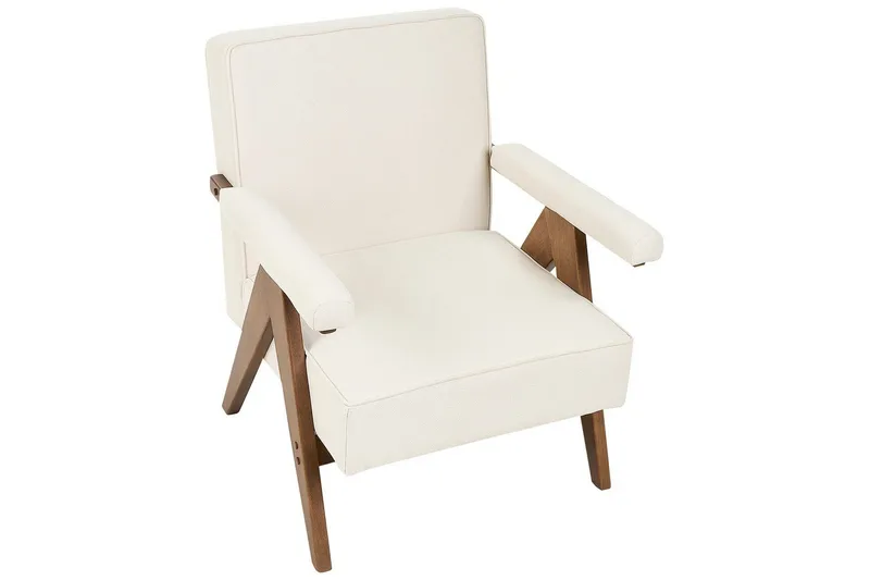 Lenestol Evje - Beige, mørkt tre - Møbler - Stoler & lenestoler - Lenestoler