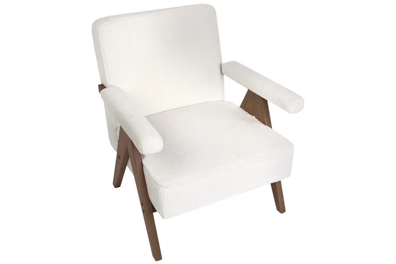 Lenestol Evje - Hvit, mørkt tre - Møbler - Stoler & lenestoler - Lenestoler