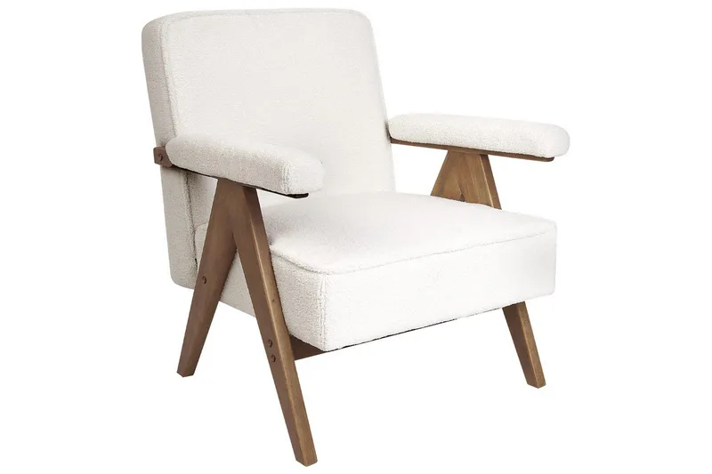 Lenestol Evje - Hvit, mørkt tre - Møbler - Stoler & lenestoler - Lenestoler