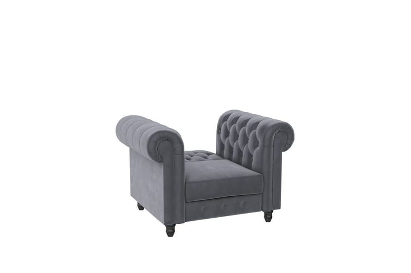 Lenestol Felix Antrasitt, Fløyel/Tre/Metall - Antrasitt, Fløyel/Tre/Metall - Møbler - Stoler & lenestoler - Lenestoler