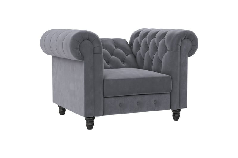 Lenestol Felix Antrasitt, Fløyel/Tre/Metall - Antrasitt, Fløyel/Tre/Metall - Møbler - Stoler & lenestoler - Lenestoler