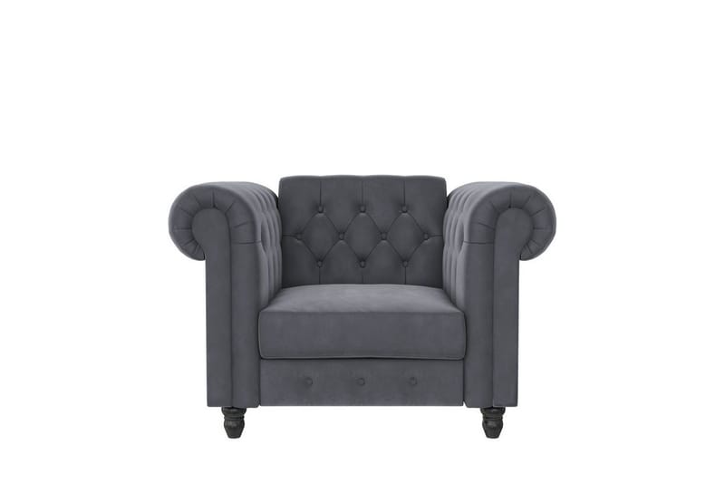 Lenestol Felix Antrasitt, Fløyel/Tre/Metall - Antrasitt, Fløyel/Tre/Metall - Møbler - Stoler & lenestoler - Lenestoler