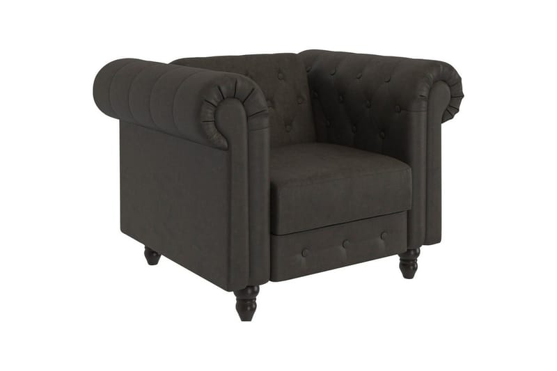 Lenestol Felix Antrasitt, Mikrofiber/Tre/Metall - Antrasitt, Mikrofiber/Tre/Metall - Møbler - Stoler & lenestoler - Lenestoler