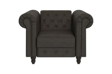 Lenestol Felix Antrasitt, Mikrofiber/Tre/Metall - Antrasitt, Mikrofiber/Tre/Metall - Møbler - Stoler & lenestoler - Lenestoler - Chesterfield lenestol