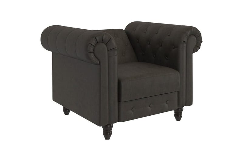 Lenestol Felix Antrasitt, Mikrofiber/Tre/Metall - Antrasitt, Mikrofiber/Tre/Metall - Møbler - Stoler & lenestoler - Lenestoler