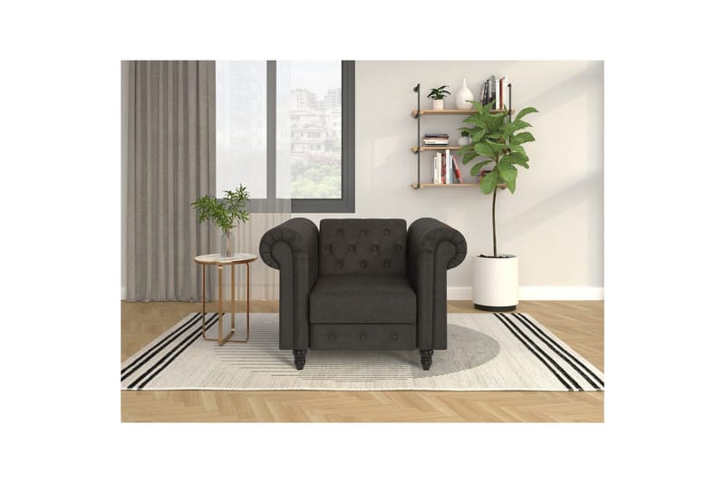 Lenestol Felix Antrasitt, Mikrofiber/Tre/Metall - Antrasitt, Mikrofiber/Tre/Metall - Møbler - Stoler & lenestoler - Lenestoler