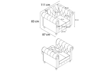 Lenestol Felix Antrasitt, Mikrofiber/Tre/Metall - Antrasitt, Mikrofiber/Tre/Metall - Møbler - Stoler & lenestoler - Lenestoler - Chesterfield lenestol