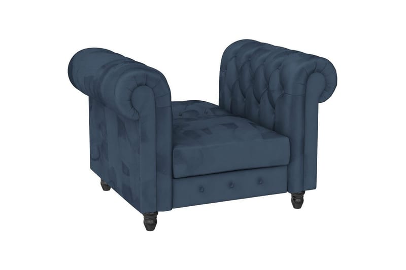 Lenestol Felix Blå, Fløyel/Tre/Metall - Blå, Fløyel/Tre/Metall - Møbler - Stoler & lenestoler - Lenestoler