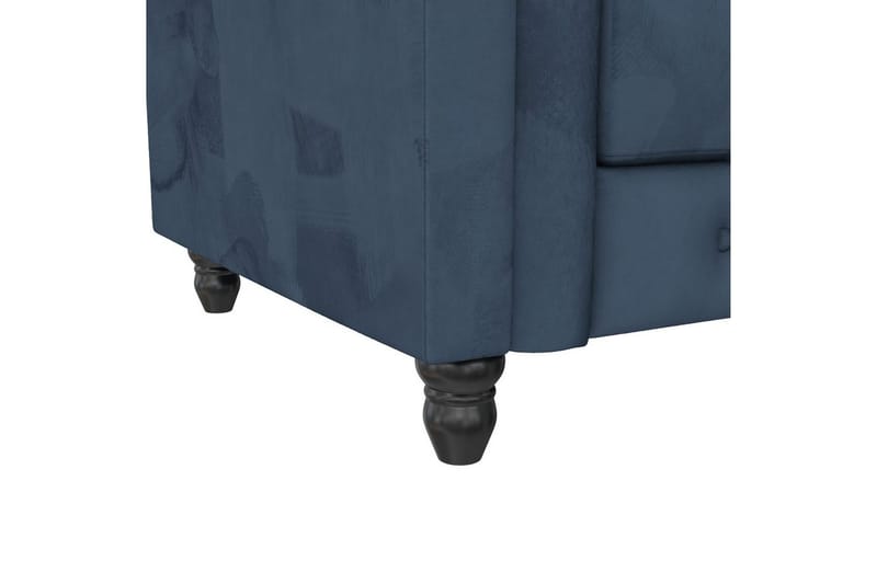 Lenestol Felix Blå, Fløyel/Tre/Metall - Blå, Fløyel/Tre/Metall - Møbler - Stoler & lenestoler - Lenestoler