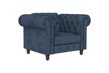 Lenestol Felix Blå, Fløyel/Tre/Metall