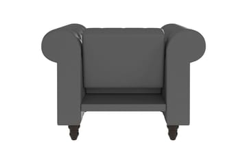 Lenestol Felix Grå, PU/tre/metall - Grå, PU/tre/metall - Møbler - Stoler & lenestoler - Lenestoler - Chesterfield lenestol