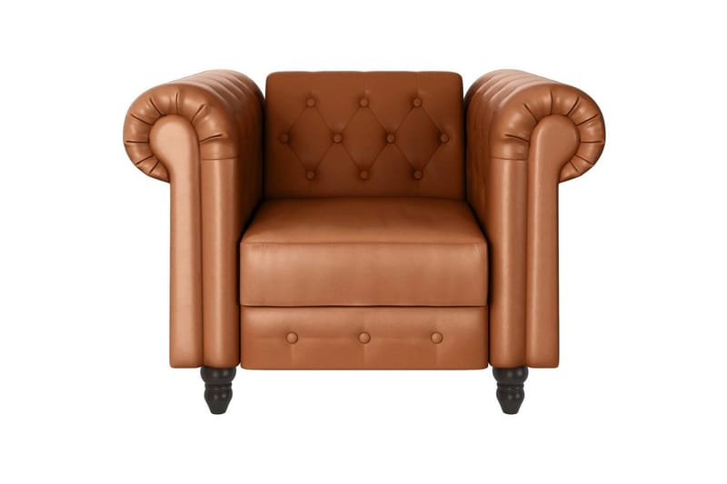 Lenestol Felix Kognac, PU/tre/metall - Kognac, PU/tre/metall - Møbler - Stoler & lenestoler - Lenestoler