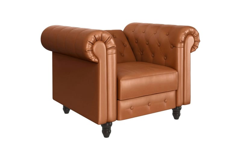 Lenestol Felix Kognac, PU/tre/metall - Kognac, PU/tre/metall - Møbler - Stoler & lenestoler - Lenestoler